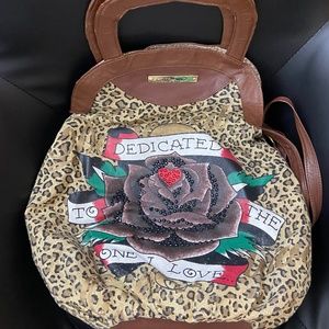 Vintage Ed Hardy Shoulder Bag (Cheetah/Leopard Print)